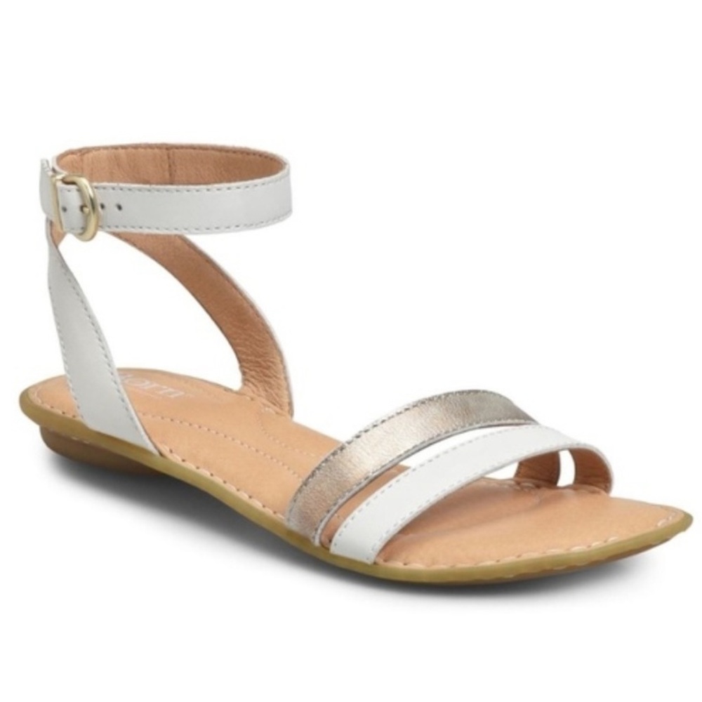 Born White Mai Easy Ankle Strap Sandals Size 7